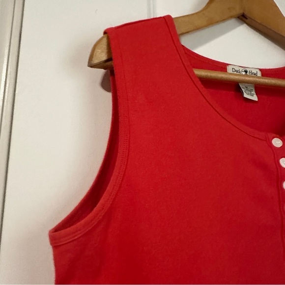 Vintage Duck Head Red Button Tank Top Women’s Size Medium Cotton Tomato Girl - Picture 4 of 15